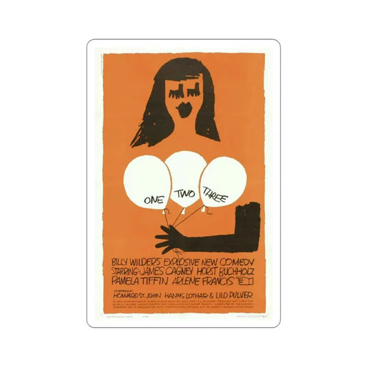 One Two Three 1961 Movie Poster STICKER Vinyl Die-Cut Decal 6 Inch - The Sticker Space