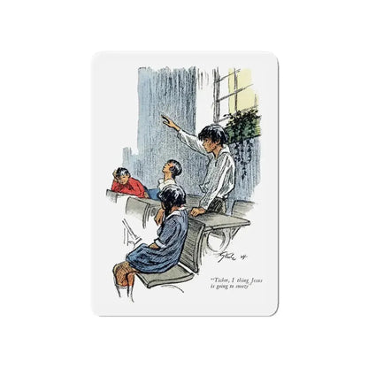 One Uses the Handkerchief (2), Woman's Home Companion, November 1924 (Magazine Illustration) Refrigerator Magnet 4 Inch - The Sticker Space
