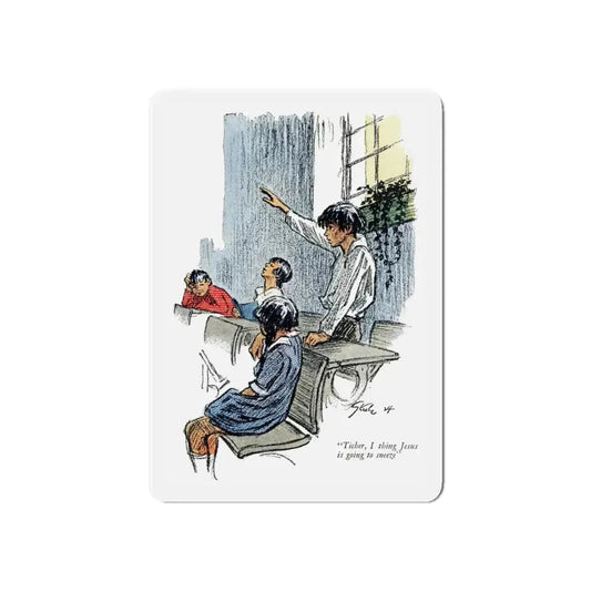 One Uses the Handkerchief (2), Woman's Home Companion, November 1924 (Magazine Illustration) Refrigerator Magnet 6 Inch - The Sticker Space