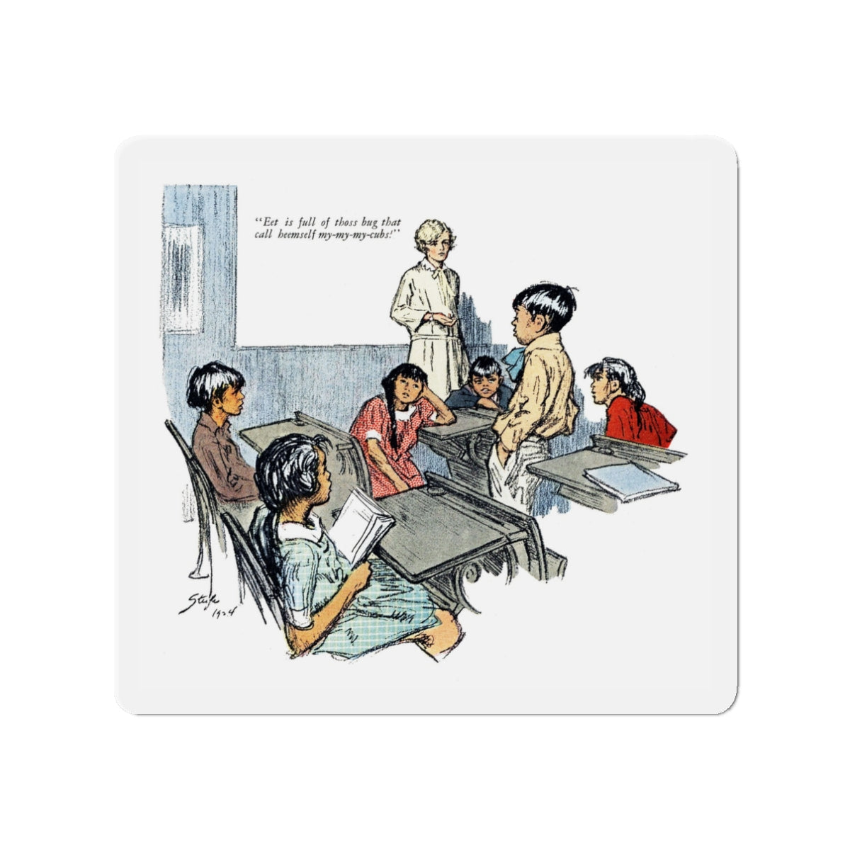 One Uses the Handkerchief (3), Woman's Home Companion, November 1924 (Magazine Illustration) Refrigerator Magnet-3" x 3"-The Sticker Space