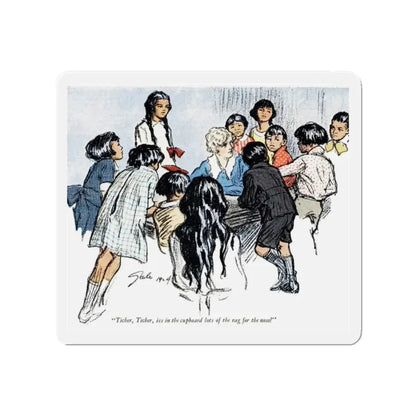 One Uses the Handkerchief (4), Woman's Home Companion, November 1924 (Magazine Illustration) Refrigerator Magnet 2 Inch - The Sticker Space