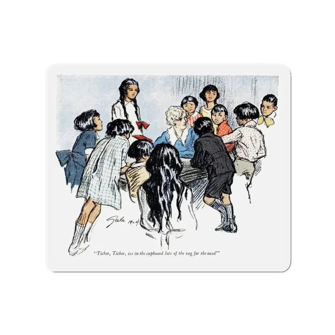 One Uses the Handkerchief (4), Woman's Home Companion, November 1924 (Magazine Illustration) Refrigerator Magnet 3 Inch - The Sticker Space