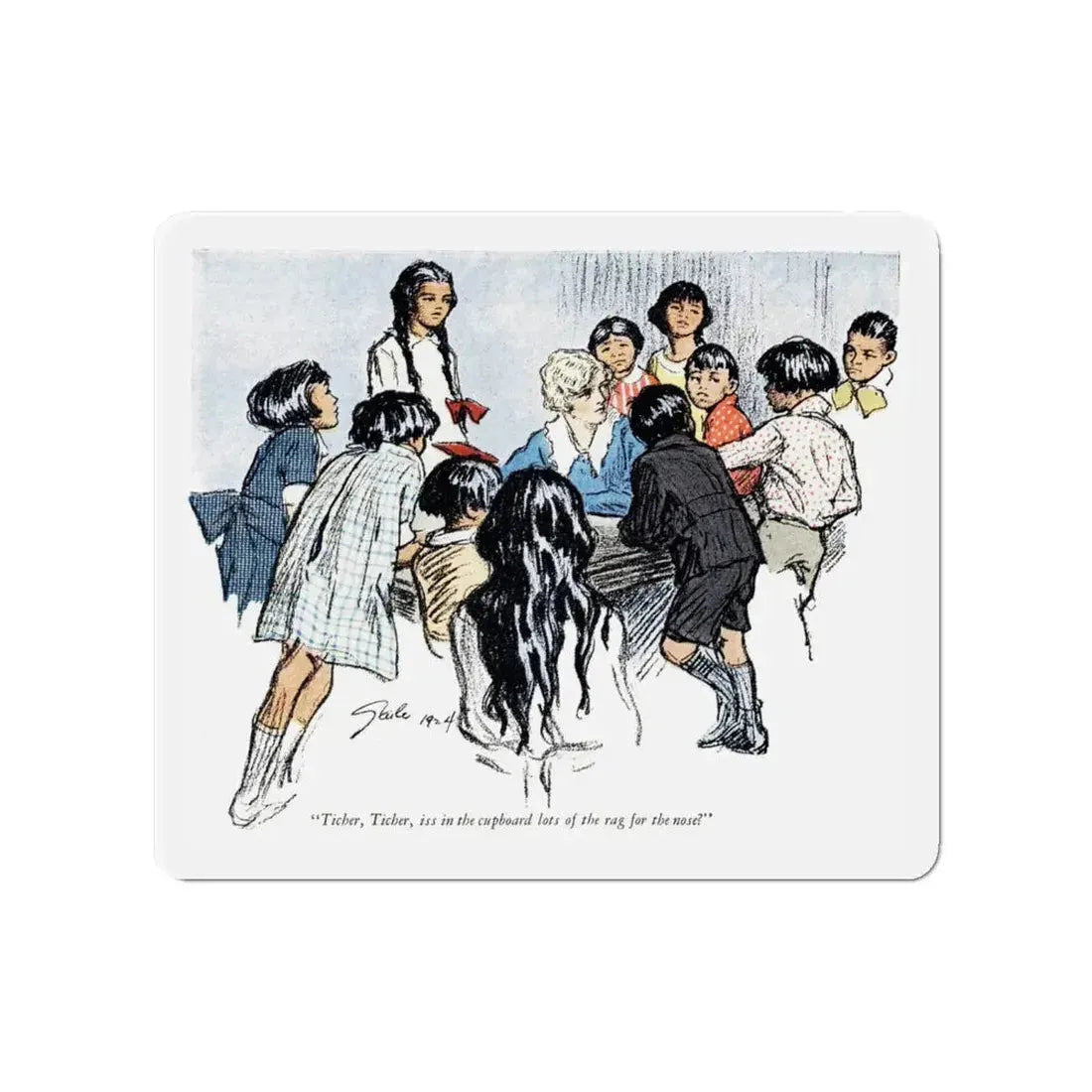 One Uses the Handkerchief (4), Woman's Home Companion, November 1924 (Magazine Illustration) Refrigerator Magnet 4 Inch - The Sticker Space