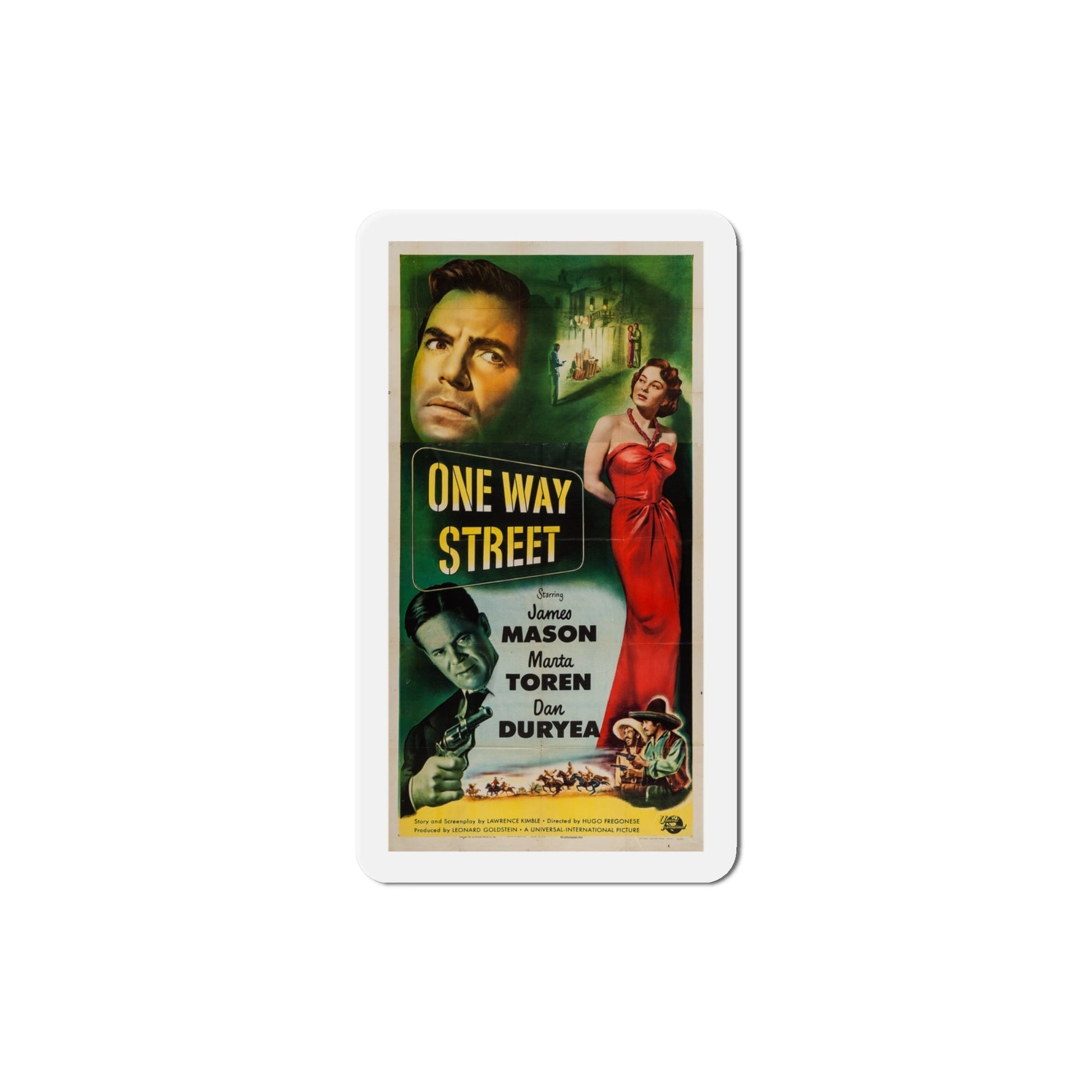 One Way Street 1950 Movie Poster Die-Cut Magnet-4 Inch-The Sticker Space