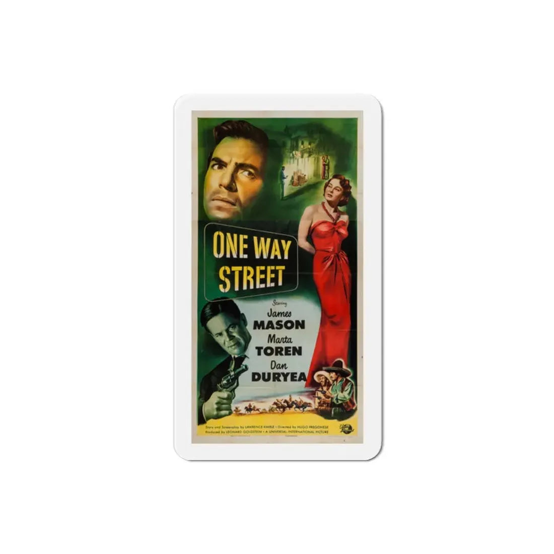 One Way Street 1950 Movie Poster Refrigerator Magnet - The Sticker Space