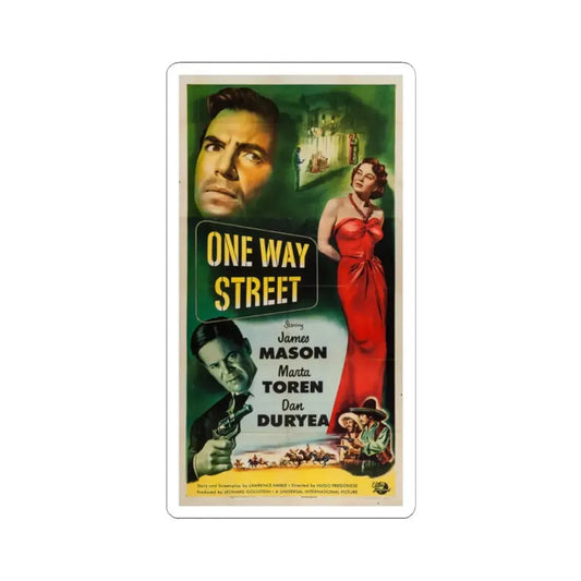 One Way Street 1950 Movie Poster - STICKER Vinyl Kiss-Cut Decal 2 Inch White - The Sticker Space