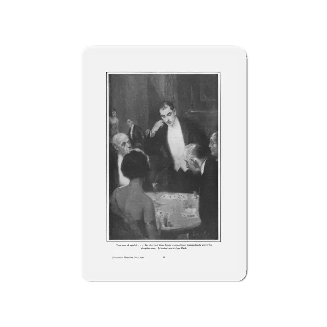 One-Way Street (2), Everybody's Magazine, May 1924 (Magazine Illustration) Refrigerator Magnet 4 Inch - The Sticker Space