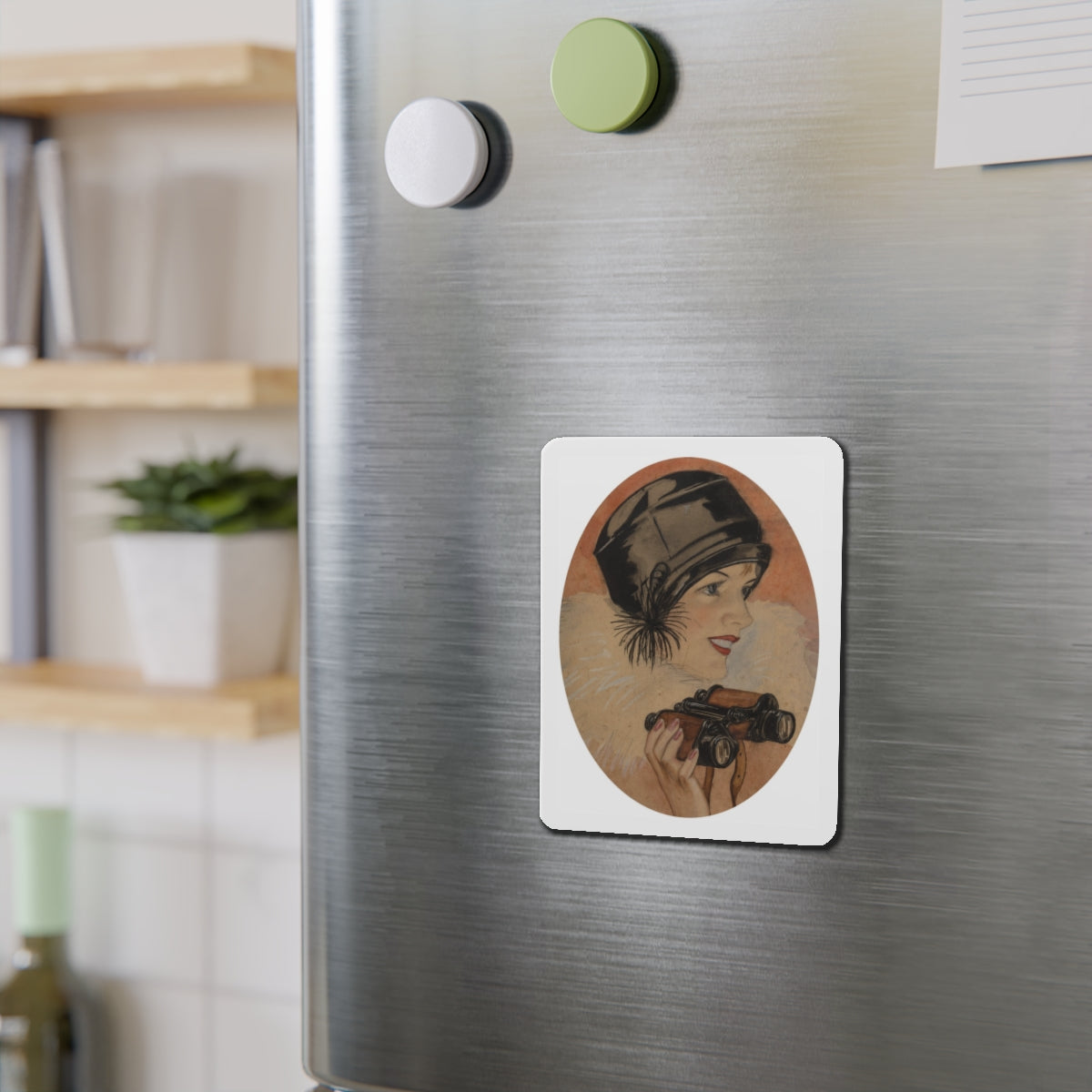 Onlooker (Magazine Illustration) Refrigerator Magnet-The Sticker Space