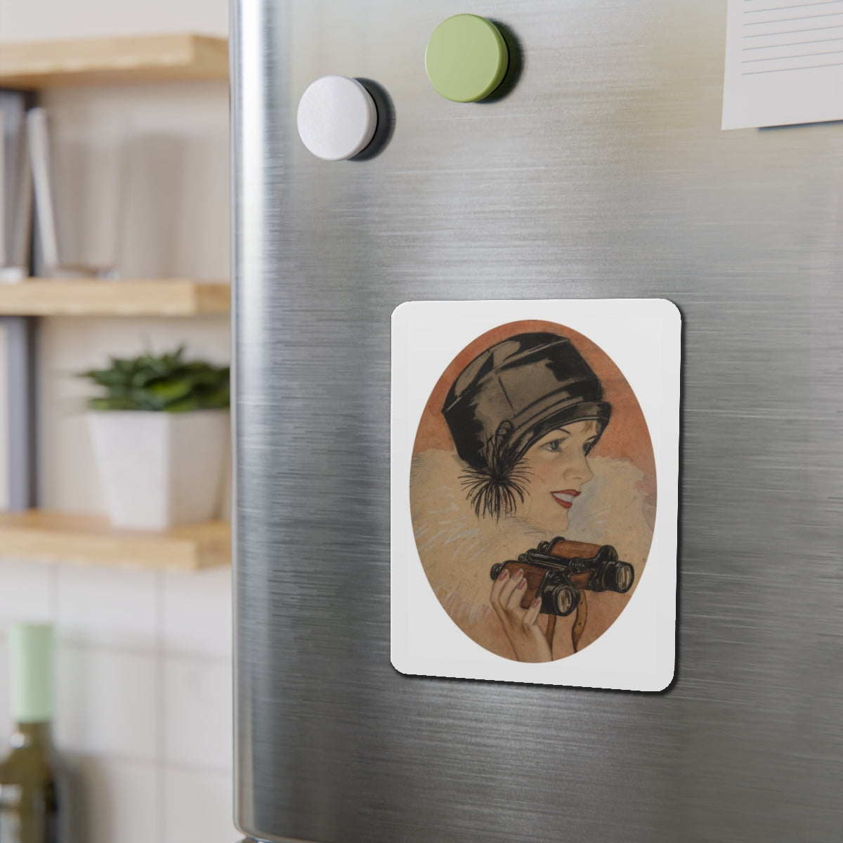 Onlooker (Magazine Illustration) Refrigerator Magnet-The Sticker Space