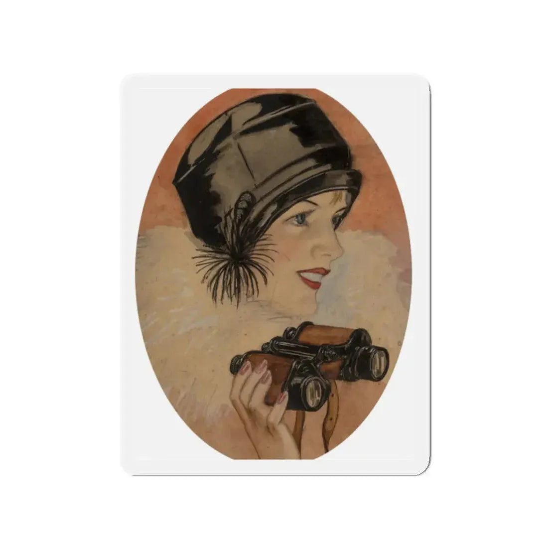 Onlooker (Magazine Illustration) Refrigerator Magnet 2 Inch - The Sticker Space