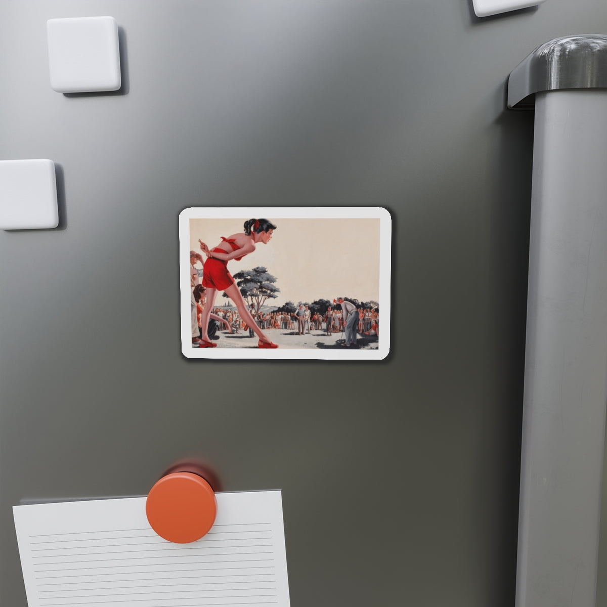 Onlookers (Magazine Illustration) Refrigerator Magnet-The Sticker Space