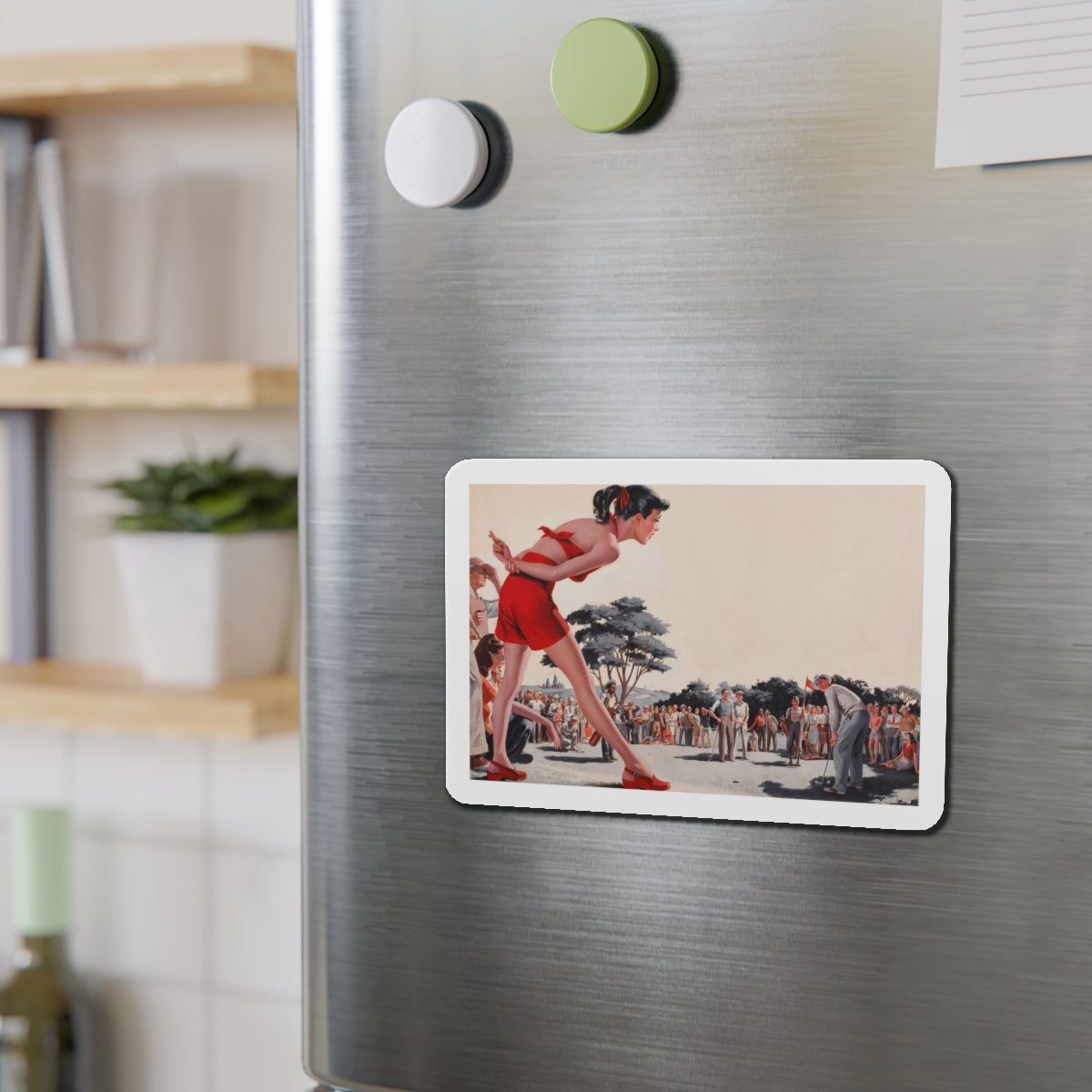 Onlookers (Magazine Illustration) Refrigerator Magnet-The Sticker Space