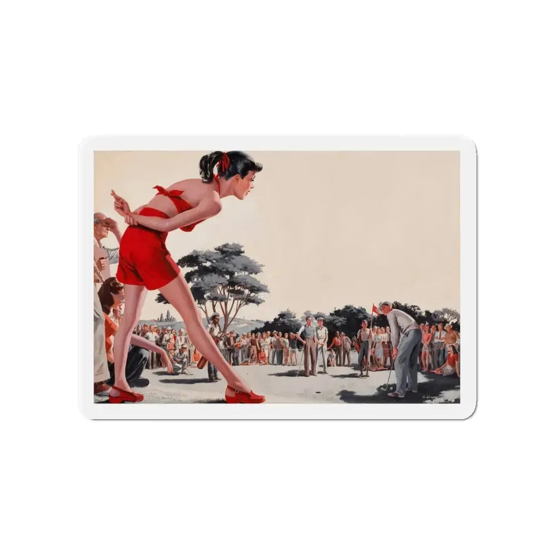 Onlookers (Magazine Illustration) Refrigerator Magnet 4 Inch - The Sticker Space