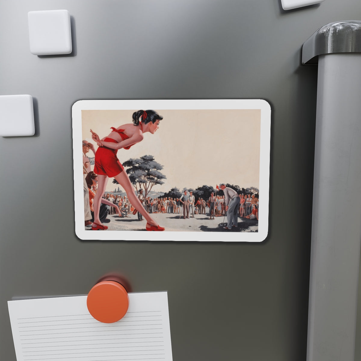 Onlookers (Magazine Illustration) Refrigerator Magnet-The Sticker Space