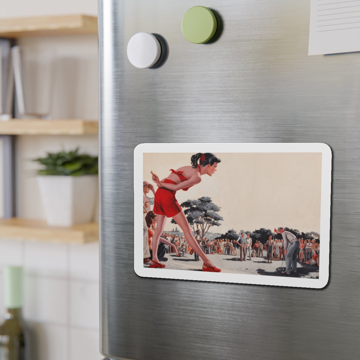 Onlookers (Magazine Illustration) Refrigerator Magnet-The Sticker Space