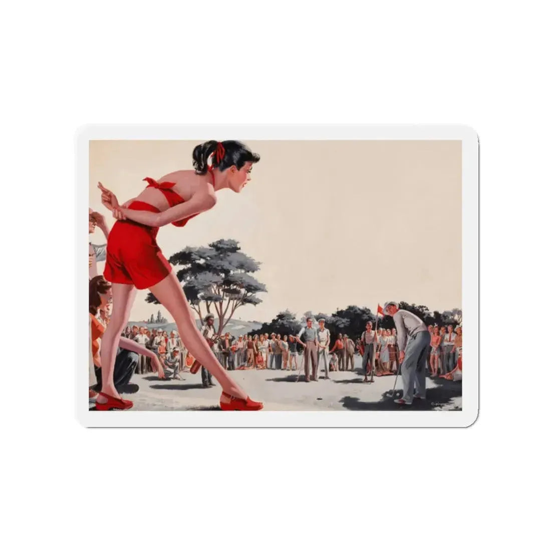 Onlookers (Magazine Illustration) Refrigerator Magnet - The Sticker Space