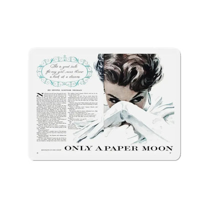 Only A Paper Moon, Good Housekeeping, October 1953 (Magazine Illustration) Refrigerator Magnet 3 Inch - The Sticker Space
