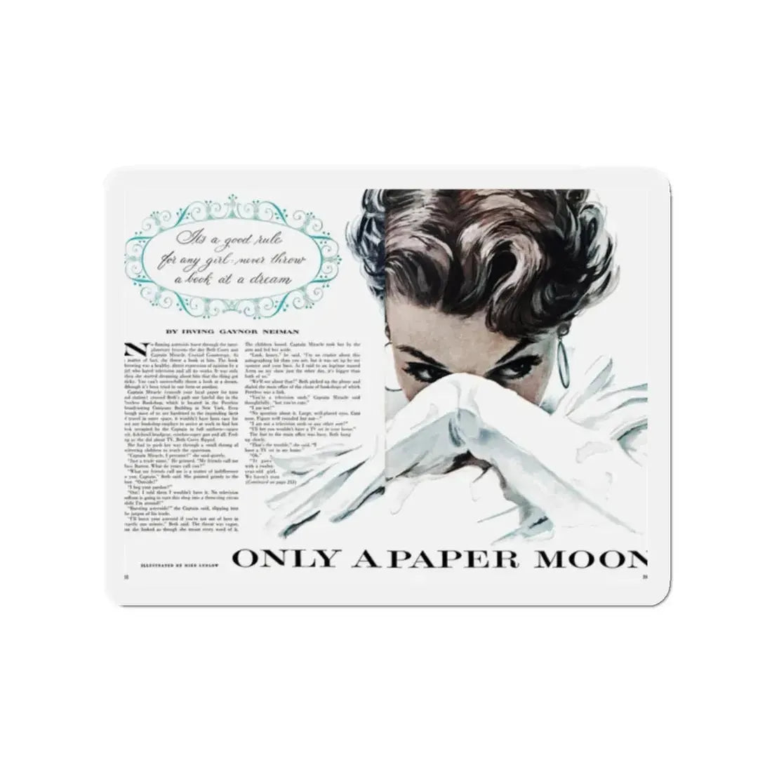 Only A Paper Moon, Good Housekeeping, October 1953 (Magazine Illustration) Refrigerator Magnet - The Sticker Space