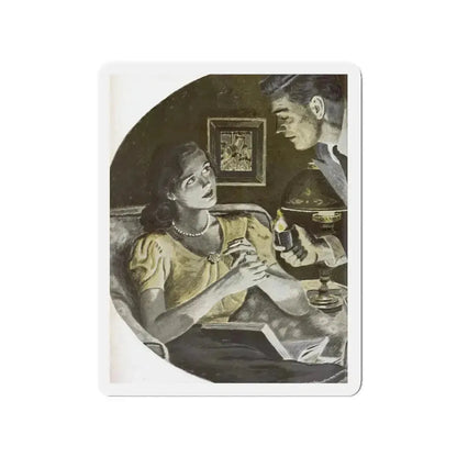 Only Two People (1), Redbook, February 1948 (Magazine Illustration) Refrigerator Magnet 3 Inch - The Sticker Space