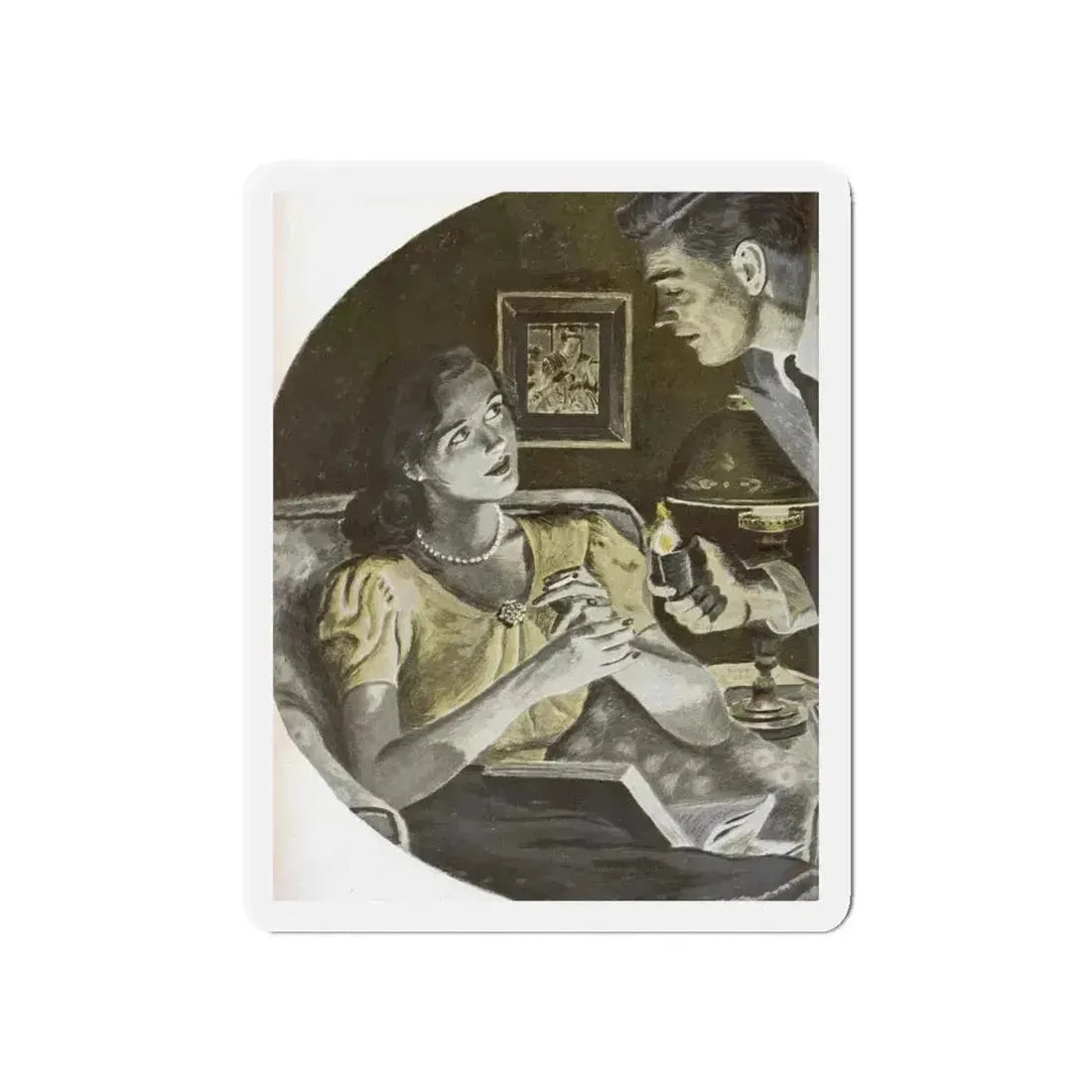 Only Two People (1), Redbook, February 1948 (Magazine Illustration) Refrigerator Magnet 5 Inch - The Sticker Space