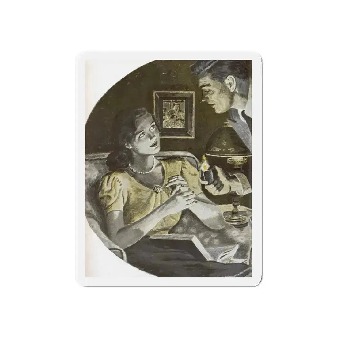 Only Two People (1), Redbook, February 1948 (Magazine Illustration) Refrigerator Magnet 6 Inch - The Sticker Space