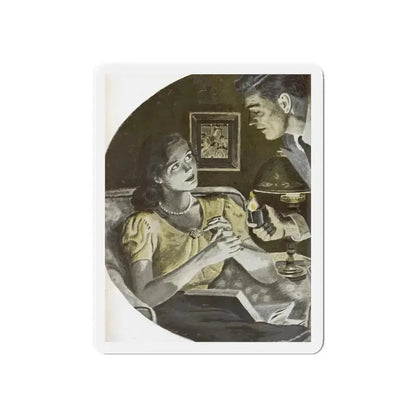 Only Two People (1), Redbook, February 1948 (Magazine Illustration) Refrigerator Magnet 6 Inch - The Sticker Space