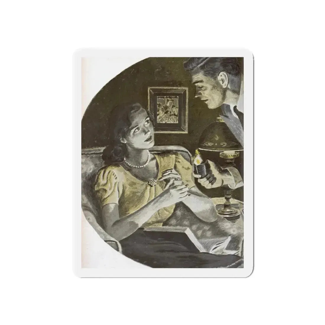 Only Two People (1), Redbook, February 1948 (Magazine Illustration) Refrigerator Magnet - The Sticker Space