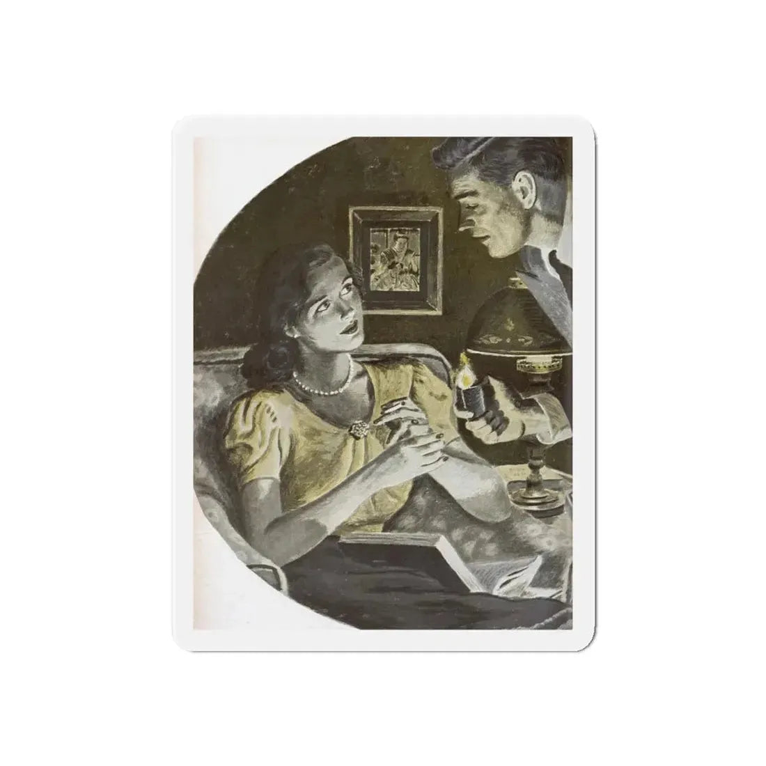 Only Two People (1), Redbook, February 1948 (Magazine Illustration) Refrigerator Magnet - The Sticker Space