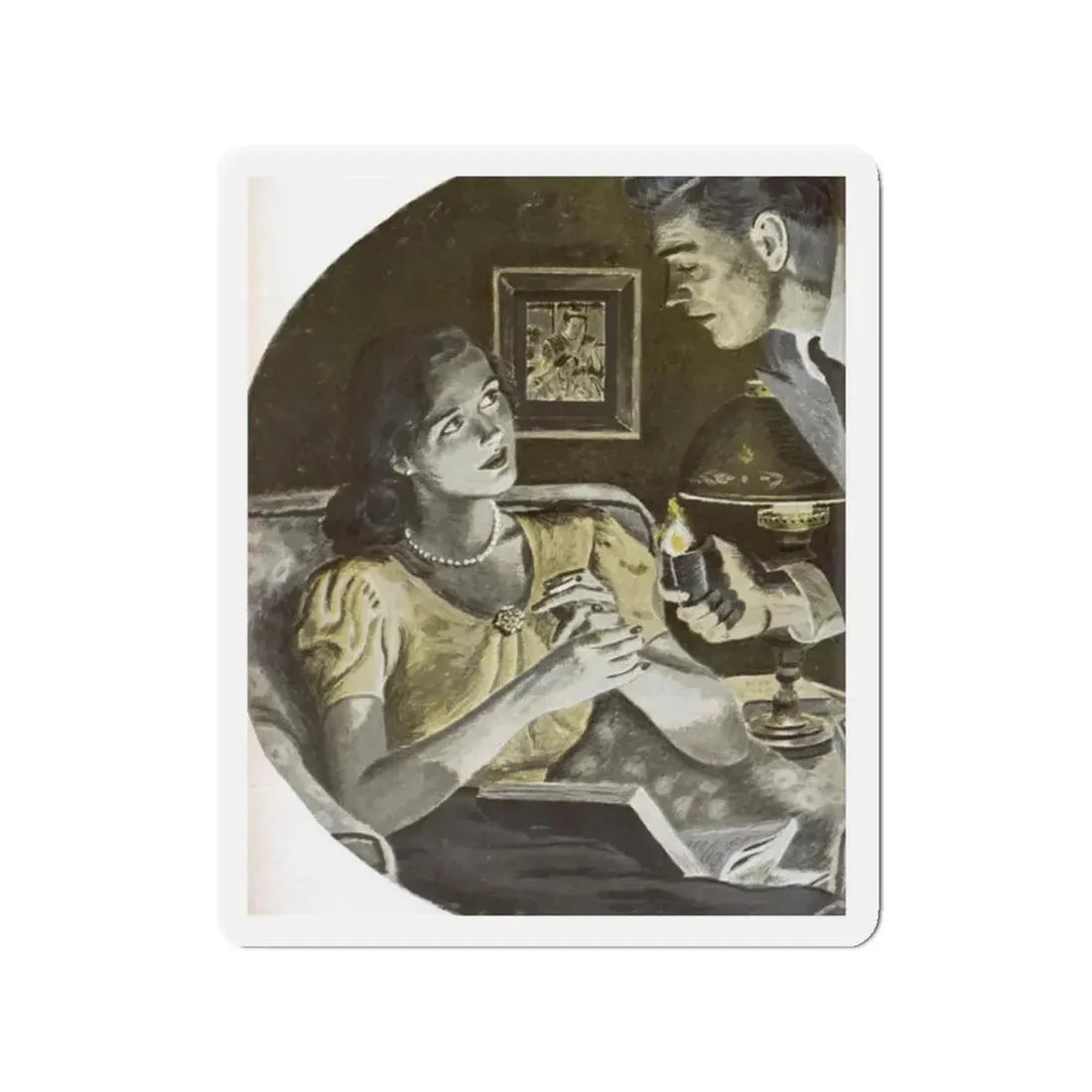 Only Two People (1), Redbook, February 1948 (Magazine Illustration) Refrigerator Magnet - The Sticker Space