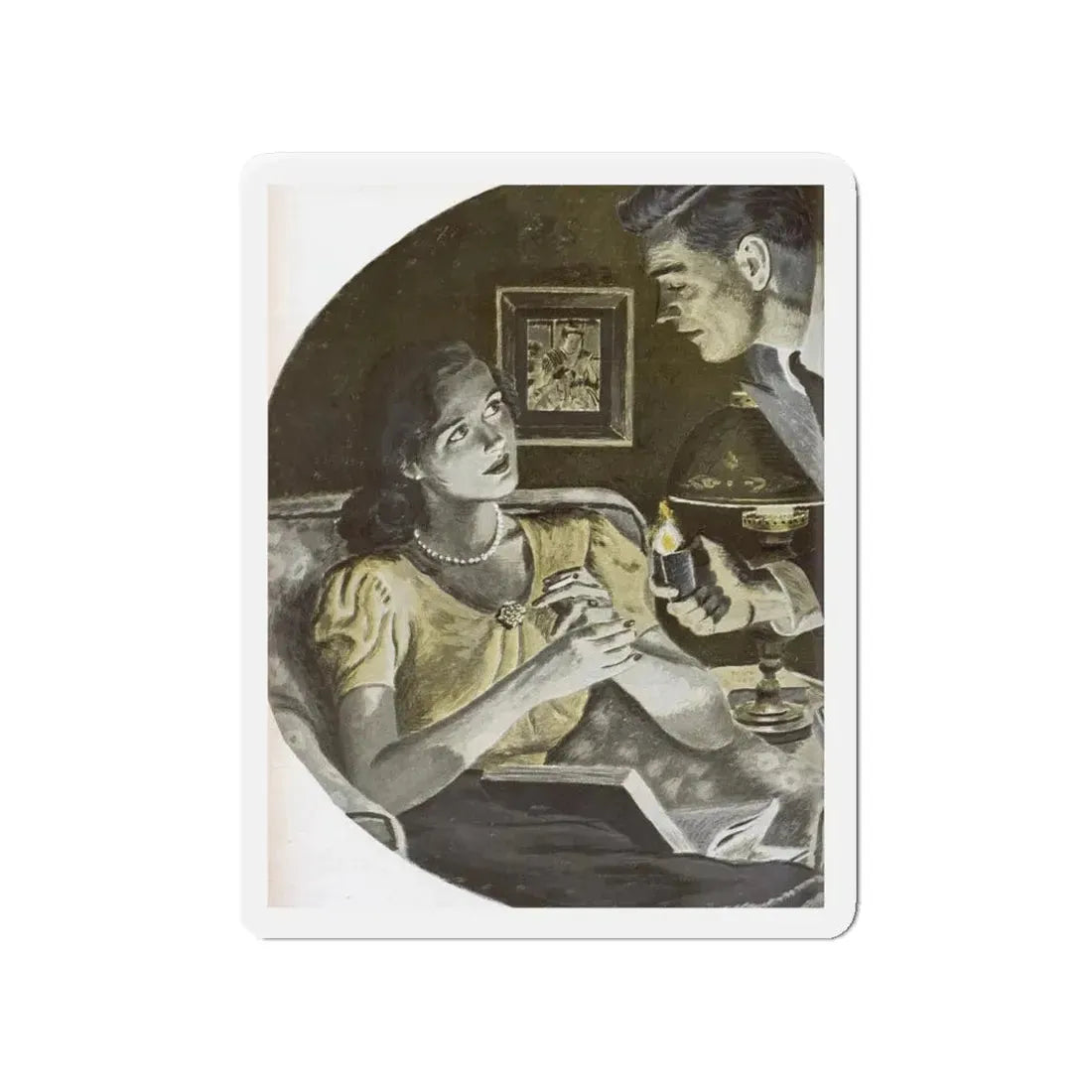 Only Two People (1), Redbook, February 1948 (Magazine Illustration) Refrigerator Magnet - The Sticker Space