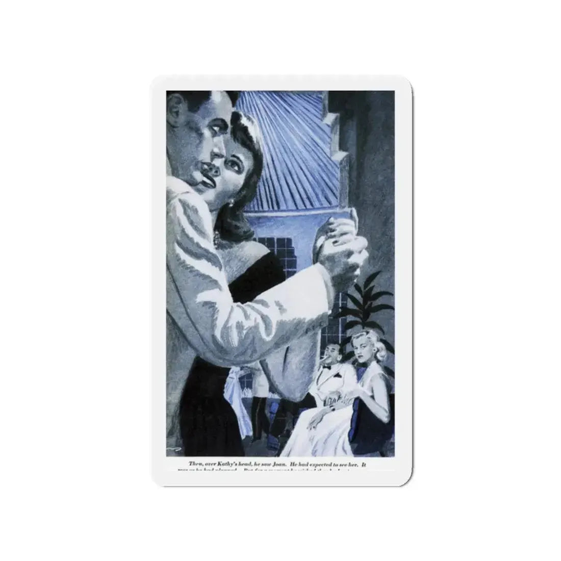 Only Two People (2), Redbook, February 1948 (Magazine Illustration) Refrigerator Magnet 2 Inch - The Sticker Space