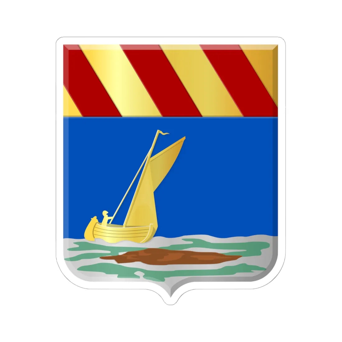 Ooltgensplaat wapen (Netherlands) (Coat of Arms) STICKER Vinyl Kiss-Cut Decal 6 Inch White - The Sticker Space