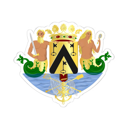 Oostende wapen (Belgium) (Coat of Arms) STICKER Vinyl Kiss-Cut Decal 6 Inch White - The Sticker Space