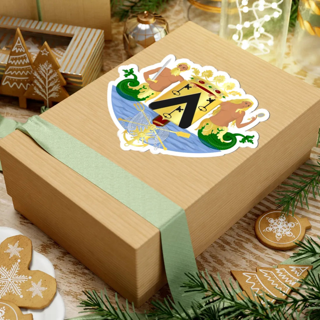 Oostende wapen (Belgium) (Coat of Arms) STICKER Vinyl Kiss-Cut Decal - The Sticker Space