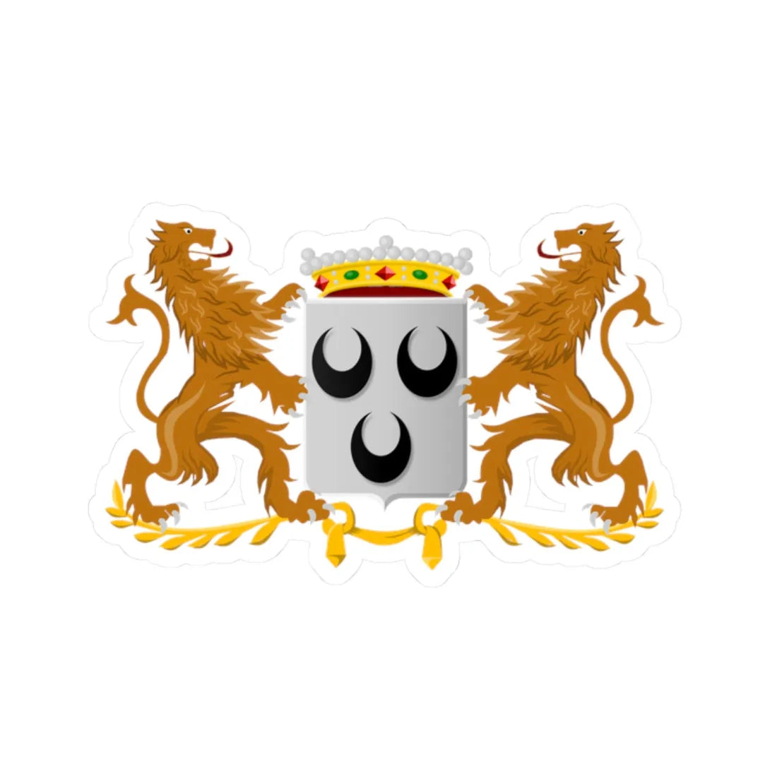 Oosterhout wapen (Netherlands) (Coat of Arms) STICKER Vinyl Kiss-Cut Decal 2 Inch White - The Sticker Space