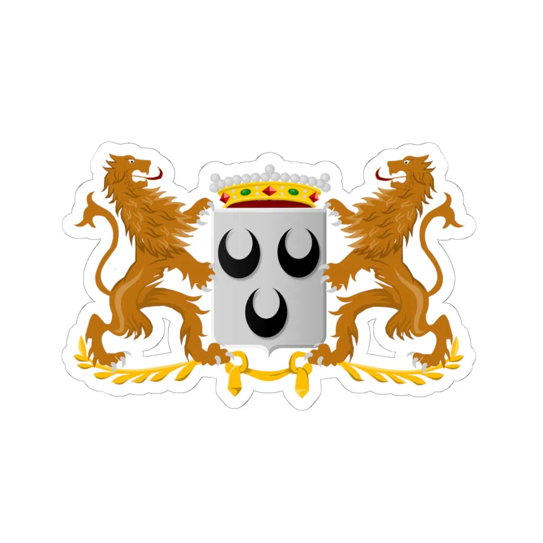 Oosterhout wapen (Netherlands) (Coat of Arms) STICKER Vinyl Kiss-Cut Decal 6 Inch White - The Sticker Space