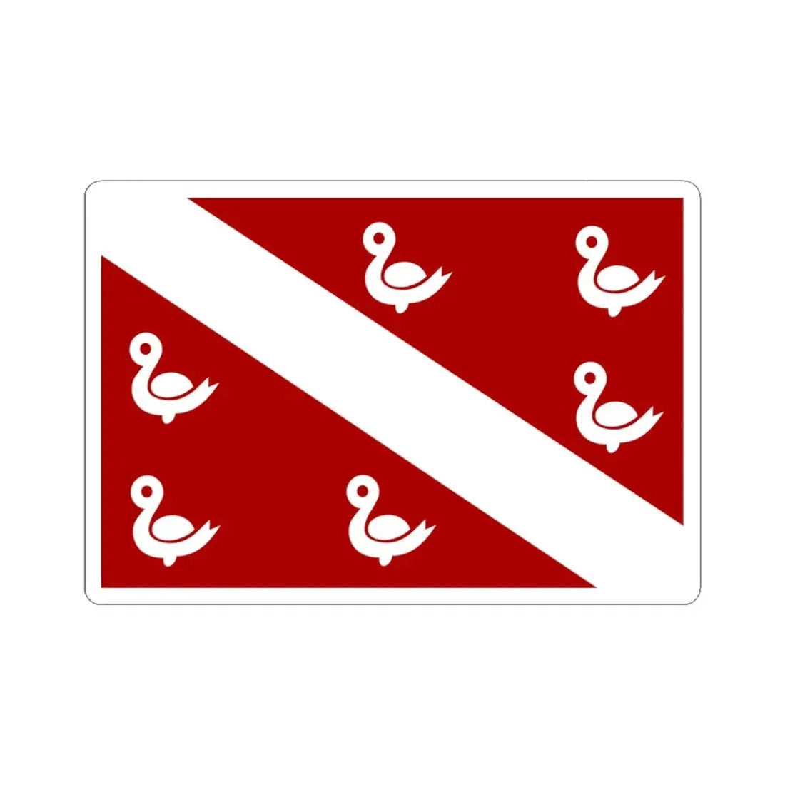 Oostkamp vlag (Belgium) STICKER Vinyl Kiss-Cut Decal 3 Inch White - The Sticker Space