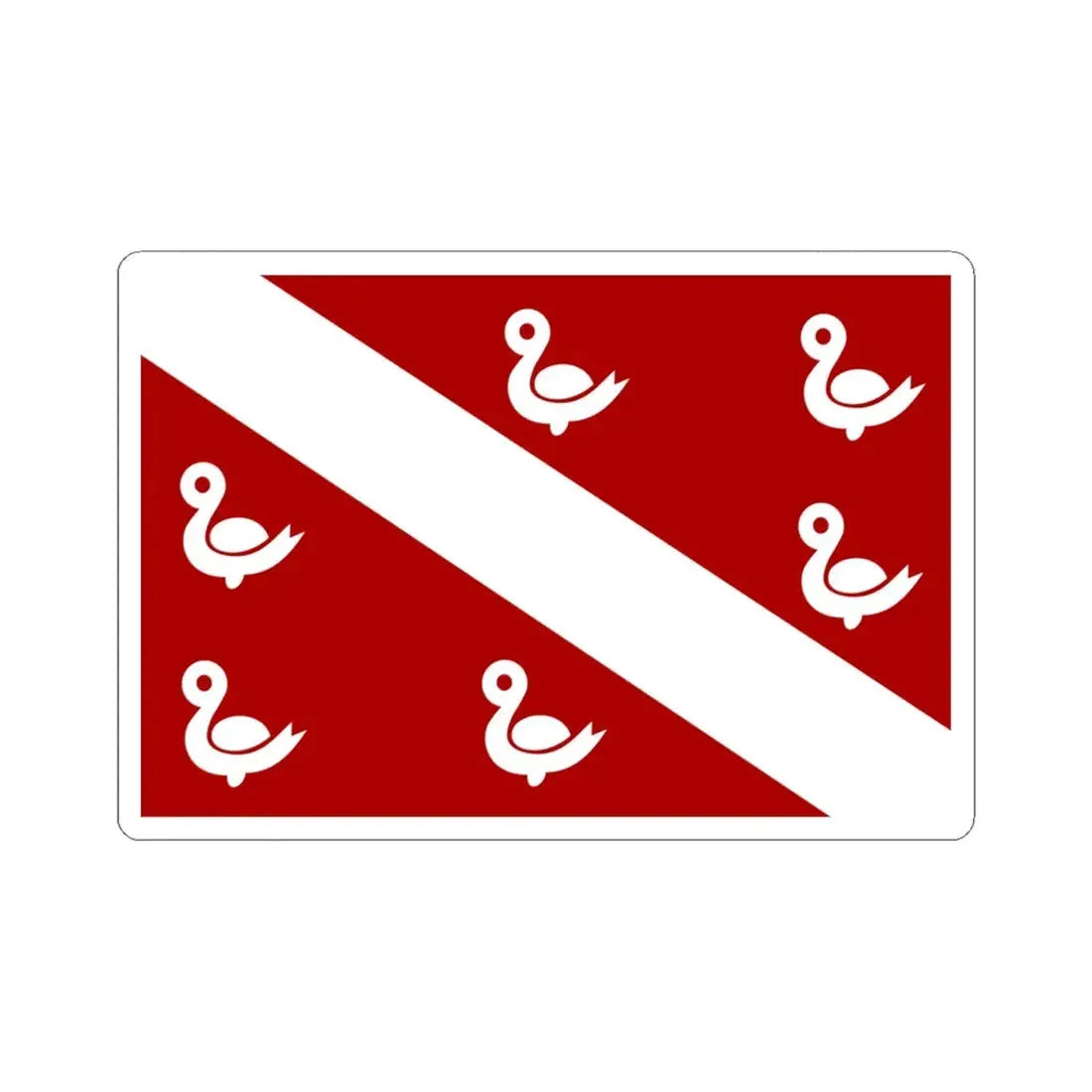 Oostkamp vlag (Belgium) STICKER Vinyl Kiss-Cut Decal 6 Inch White - The Sticker Space