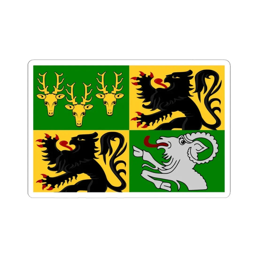 Oostrozebeke vlag (Belgium) STICKER Vinyl Kiss-Cut Decal 4 Inch White - The Sticker Space