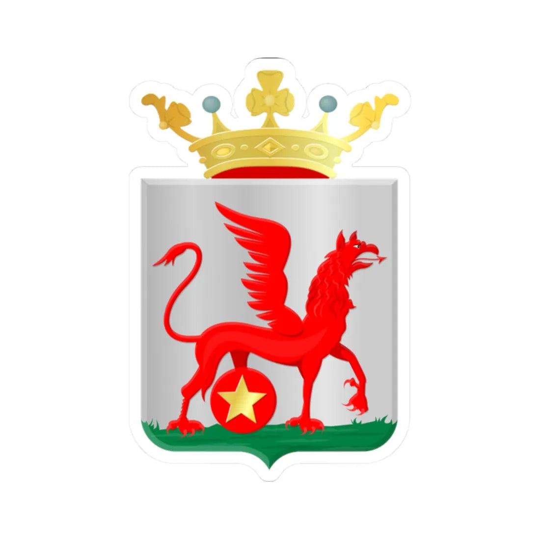 Ooststellingwerf wapen (Netherlands) (Coat of Arms) STICKER Vinyl Kiss-Cut Decal 2 Inch White - The Sticker Space