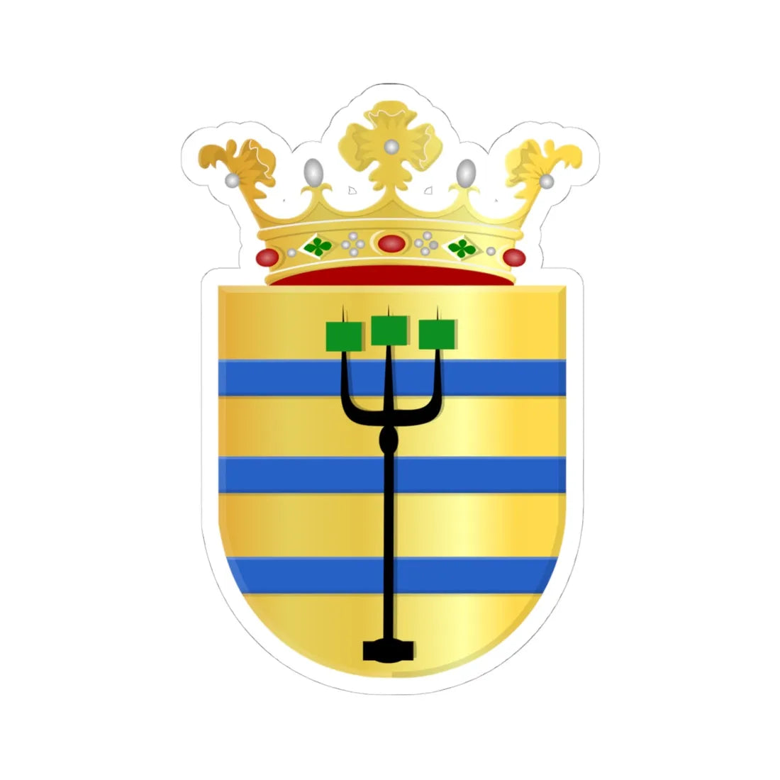 Oostzaan wapen (Netherlands) (Coat of Arms) STICKER Vinyl Kiss-Cut Decal 4 Inch White - The Sticker Space