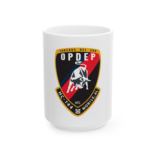 OPDEP HC 144 (U.S. Coast Guard) White Coffee Mug-15oz-The Sticker Space