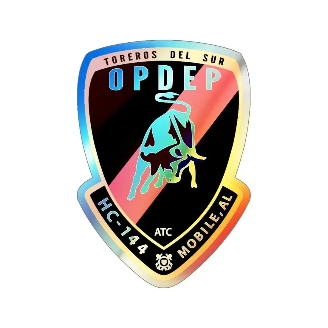 OPDEP HC 144 (U.S. Coast Guard) Holographic STICKER Die-Cut Vinyl Decal 5 Inch Holographic - The Sticker Space