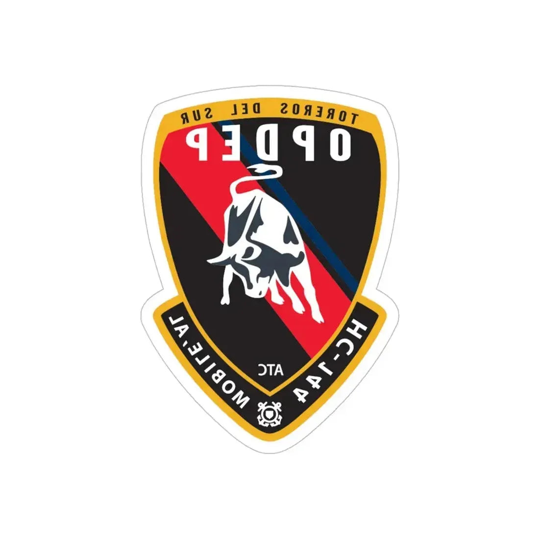 OPDEP HC 144 (U.S. Coast Guard) REVERSE PRINT Transparent Die-Cut STICKER 6 Inch Die-Cut Transparent - The Sticker Space