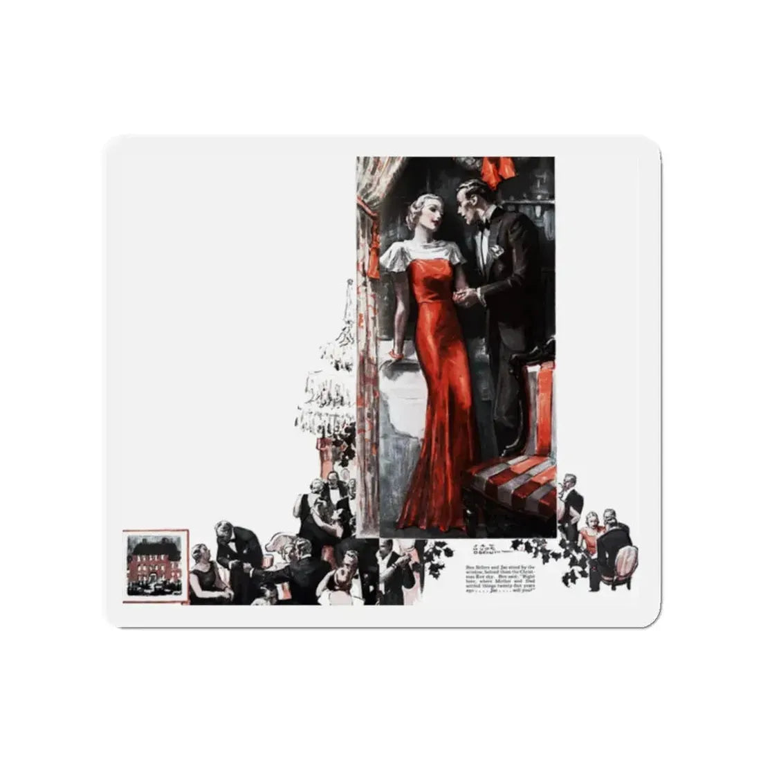 Open Doors, Good Housekeeping, December 1933 (Magazine Illustration) Refrigerator Magnet 2 Inch - The Sticker Space