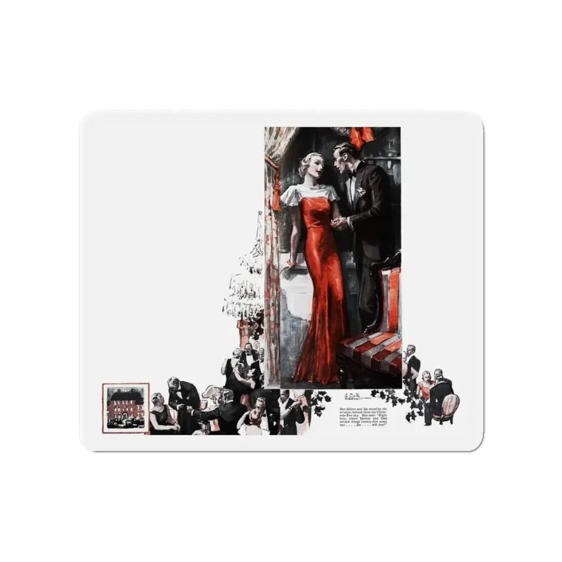 Open Doors, Good Housekeeping, December 1933 (Magazine Illustration) Refrigerator Magnet 4 Inch - The Sticker Space