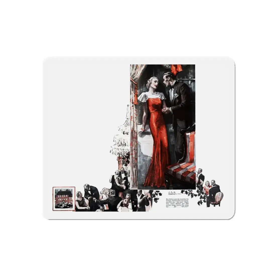 Open Doors, Good Housekeeping, December 1933 (Magazine Illustration) Refrigerator Magnet 6 Inch - The Sticker Space