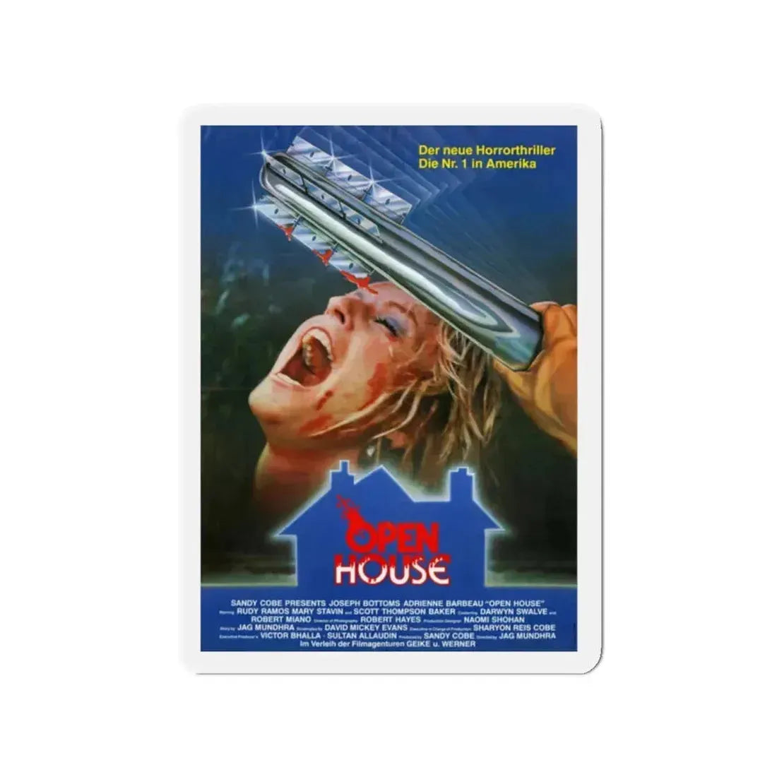 OPEN HOUSE (GERMAN) 1987 Movie Poster - Refrigerator Magnet 2 Inch Die-Cut - The Sticker Space