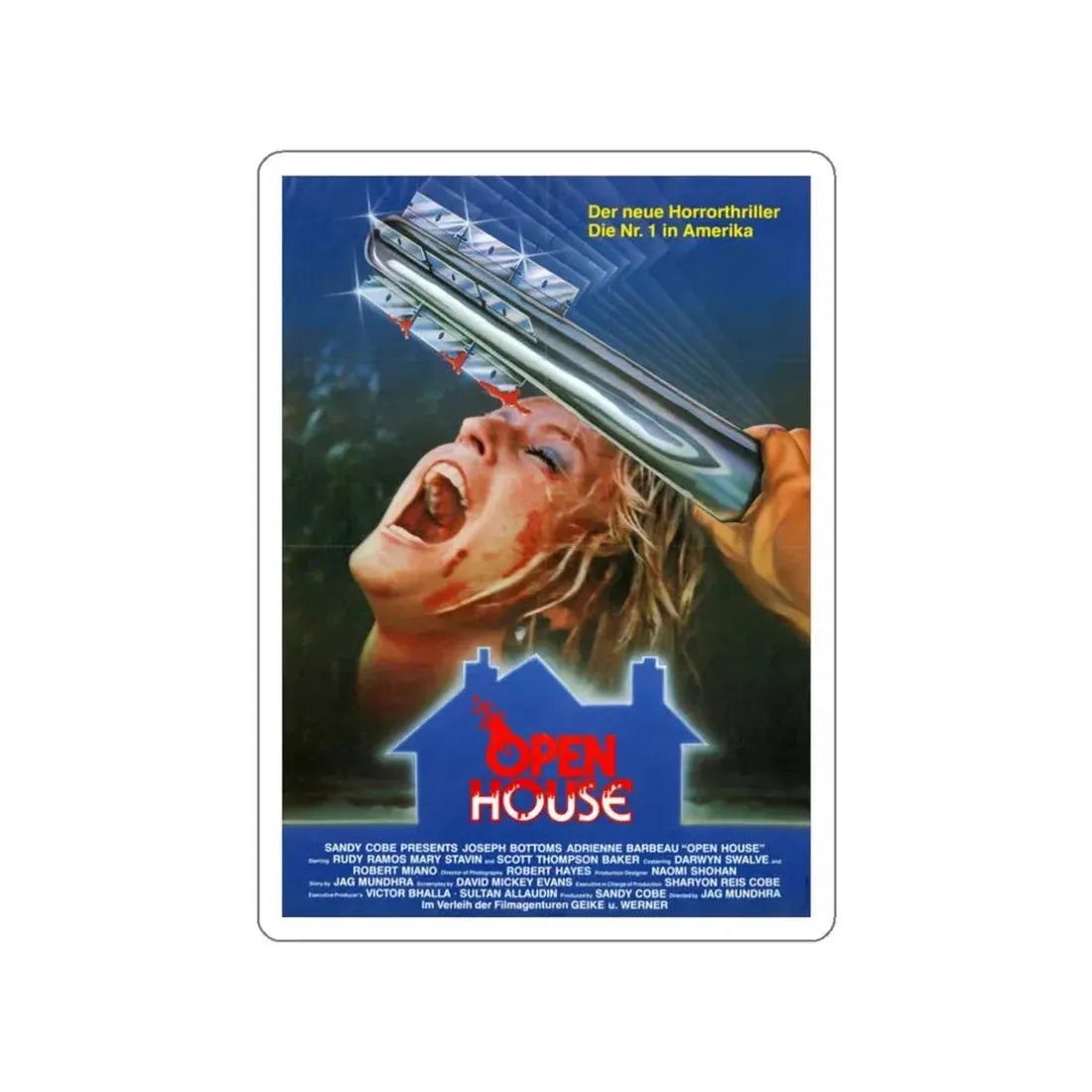 OPEN HOUSE (GERMAN) 1987 Movie Poster STICKER Vinyl Die-Cut Decal 3 Inch - The Sticker Space
