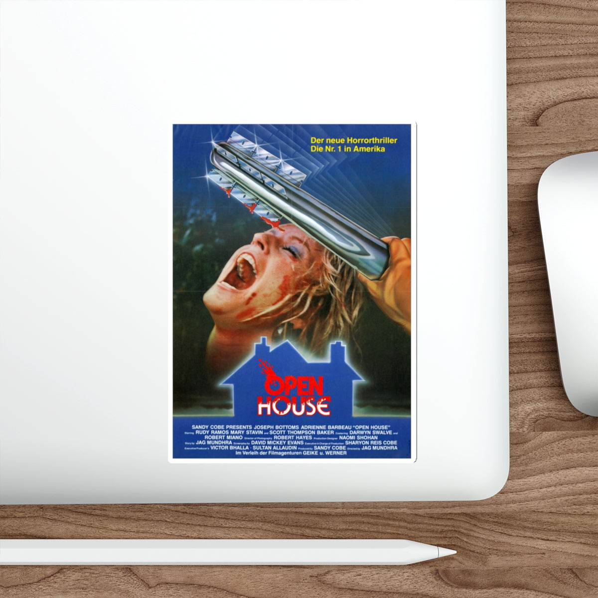 OPEN HOUSE (GERMAN) 1987 Movie Poster STICKER Vinyl Die-Cut Decal-The Sticker Space